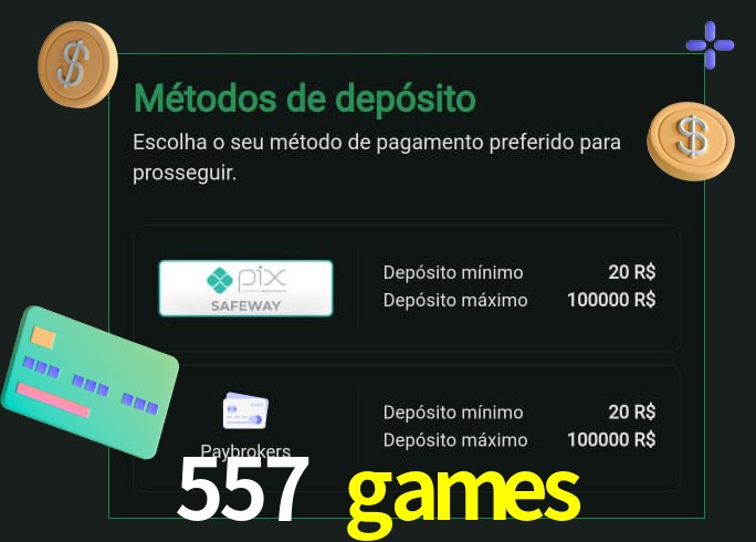 O cassino 557 games oferece uma grande variedade de métodos de pagamento